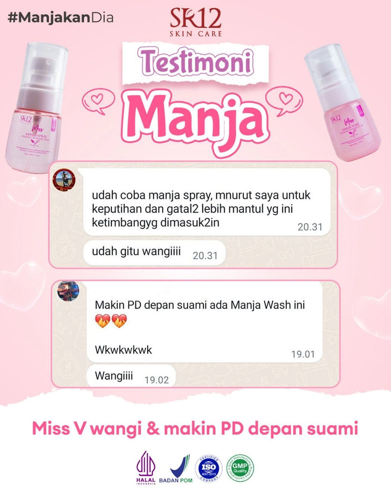 Product image SR12 Miss Manja Wash Dan Spray Mengatasi Bau Tak Sedap Keputihan Dan Gatal-Gatal 40 ml Manja Spray