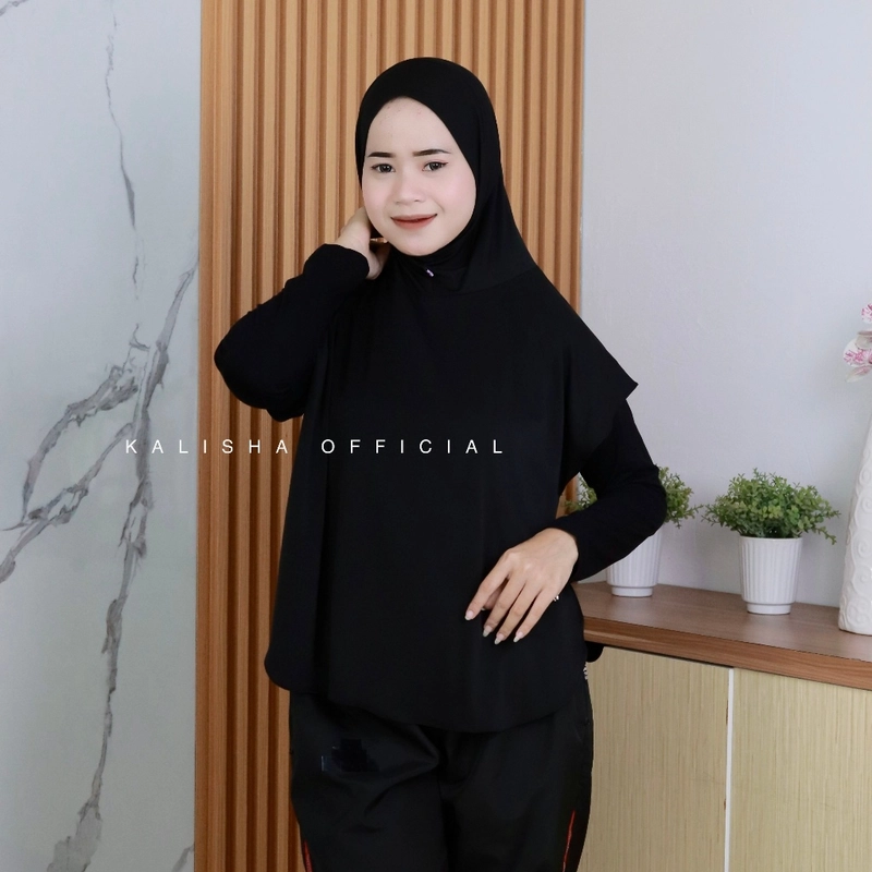 Product image Kalisha official - Hijab Sport Jilbab Rompi Olahraga Wanita Hijab Rompi Sport Vest Olahraga Wanita Khansa L Black