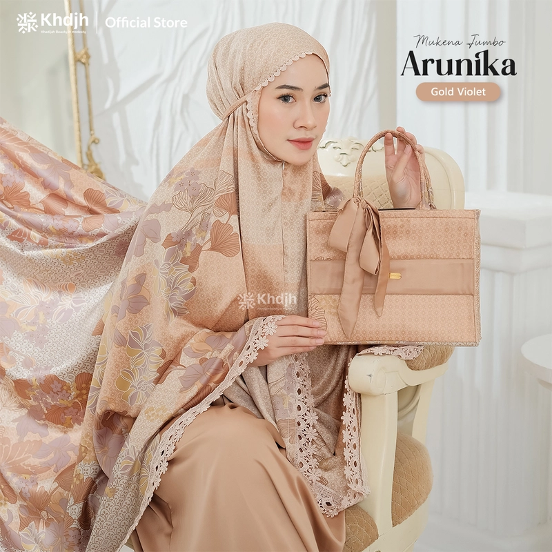 Product image KhadijahLabel - Hampers Mukena Hampers Set Dewasa Jumbo Arunika Hampers Spesial Gift Hampers Gold Violet