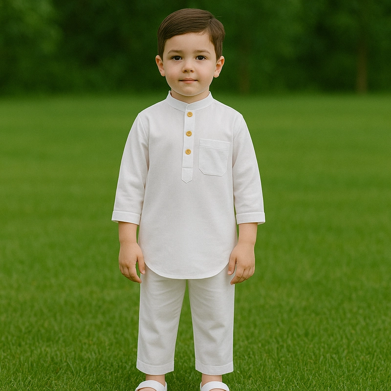 Product image Jckidswear - Setelan Koko Kaos Anak Laki Laki Usia 4 - 10 Tahun M PUTIH