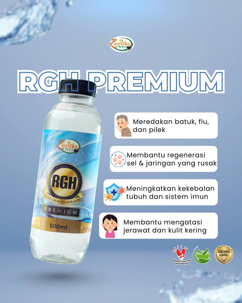 Product image Zeeida Herbal - RGH Premium Real Growth Hormon Air Terapi Antibiotik Alami Membunuh Virus dan Parasit 500 ML 500Ml RGH