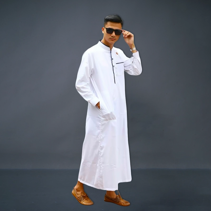 Product image Kawan Muslim - Jubah Gamis Pria Dewasa Lengan Panjang Bahan Katun Size M-XXL KM3 HITAM M