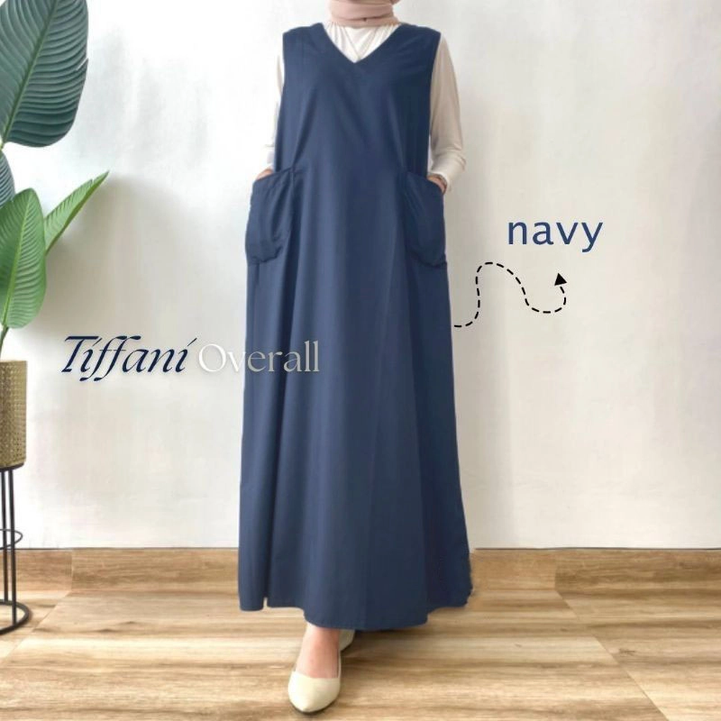 Product image MEQA DAILY - MEQA DAILY - Tiffany Overall Wanita Kantong PJ 140 Cm All Size Kode 1107 Navy