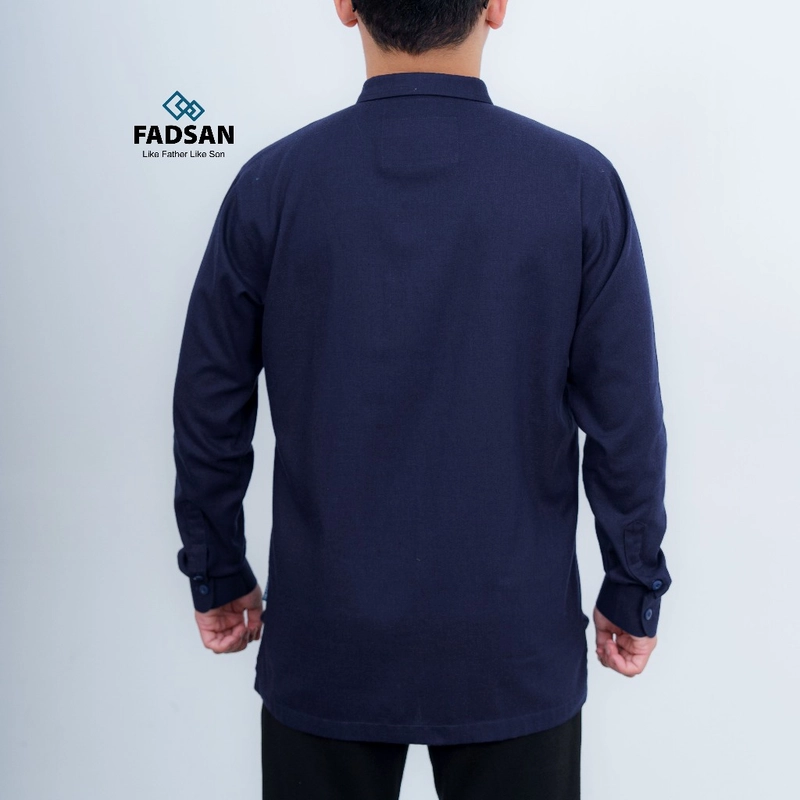 Product image FADSAN - Kemeja Koko Ayah & Anak Polos Lengan Panjang Warna Navy - Veezy Series SIZE ANAK XS VEEZY NAVY