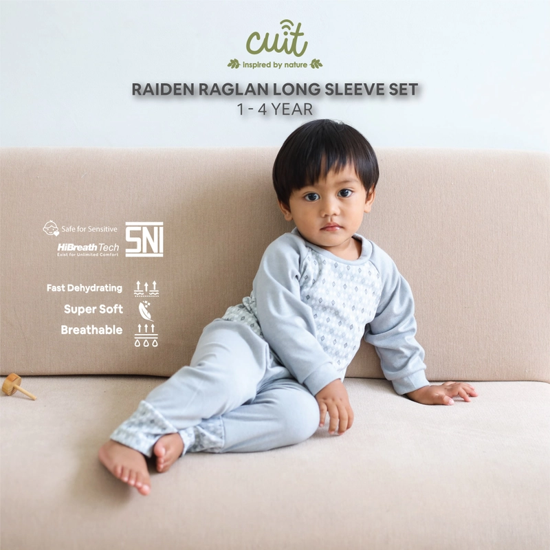 Product image CUIT Baby 1 - 4 Tahun Set Playsuit Anak Tangan Panjang Celana Panjang Raiden XL Grey