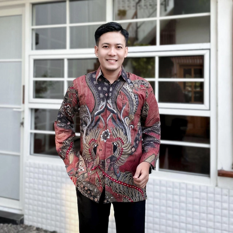 Product image Kois Batik - Atasan Batik Kembar Tunik Dan Kemeja Kekinian Motif camelia pink M kemeja camelia pink