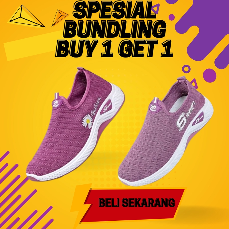 Product image Koekita - Paket Bundling Buy 1 Get 1 Sepatu Slip On Wanita IMP-02 & IMP-03 40 UNGU