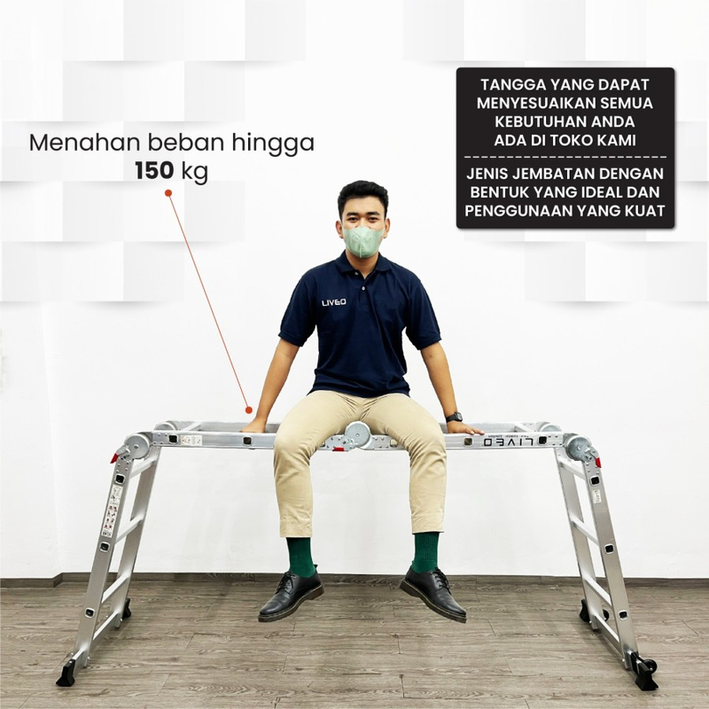 Product image Liveo - Tangga Lipat Alumunium Multipurpose Liveo LV-606 / Tangga Serba Guna 29000 SILVER