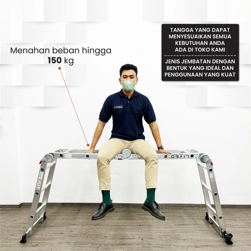 Product image Liveo - Tangga Lipat Alumunium Multipurpose Liveo LV-606 / Tangga Serba Guna 29000 SILVER