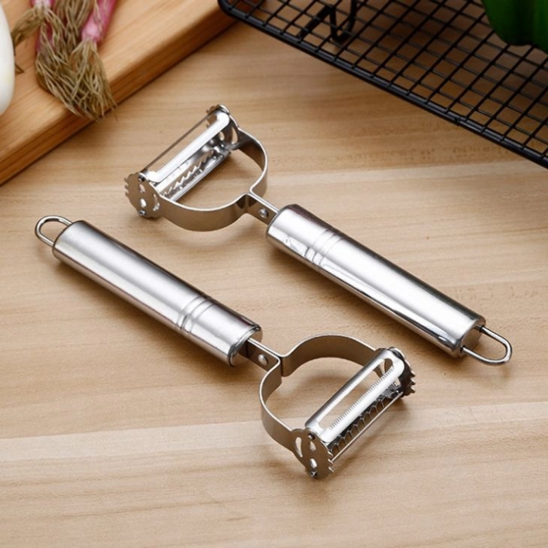 Product image KAHASIL - Pisau Peeler Kupas Parut Buah dan Sayur Stainless Steel Anti Karat 2in1 KMJ213 SILVER