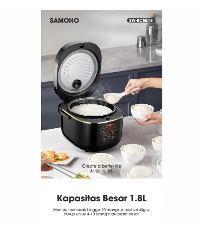 Product image UTAMAMEGA - Rice Cooker Low Sugar Samono SW-RCEB18 Type SW-RCEB18