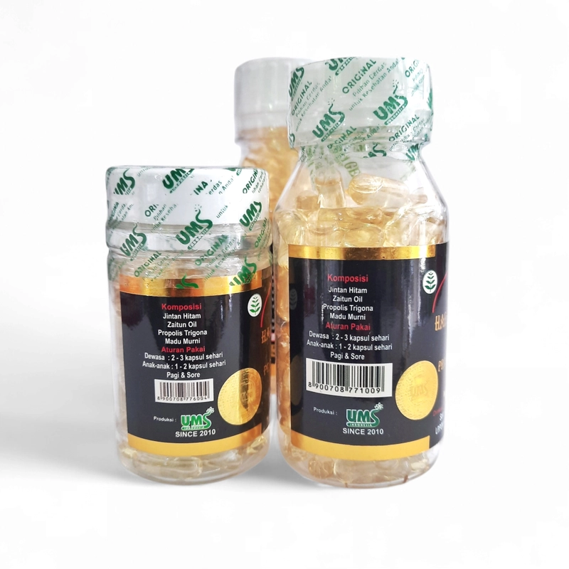 Product image HABATUSAUDA EKSTRA PROPOLIS TRIGONA ZAITUN DAN MADU - Suplemen Kesehatan Dan Daya Tahan Tubuh 60 kapsul