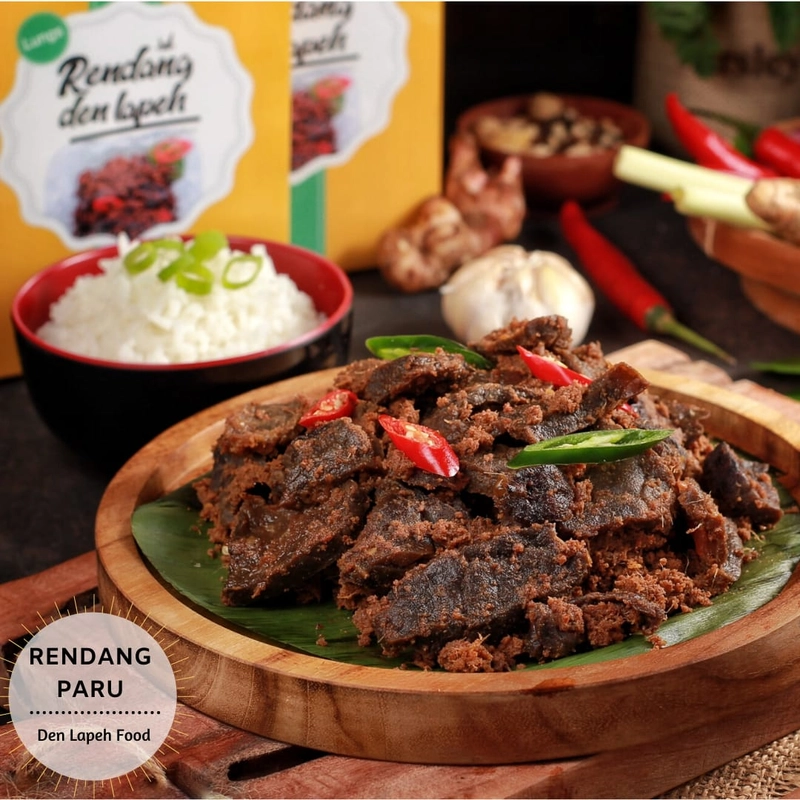 Product image Rendang Den Lapeh - Rendang Paru Asli Padang Rendang Premium 250 Rendang paru