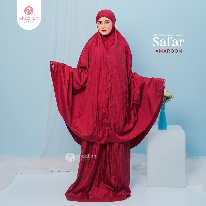 Product image Mukena Jumbo Safar Parasit 2 in 1 Size XXL Maroon