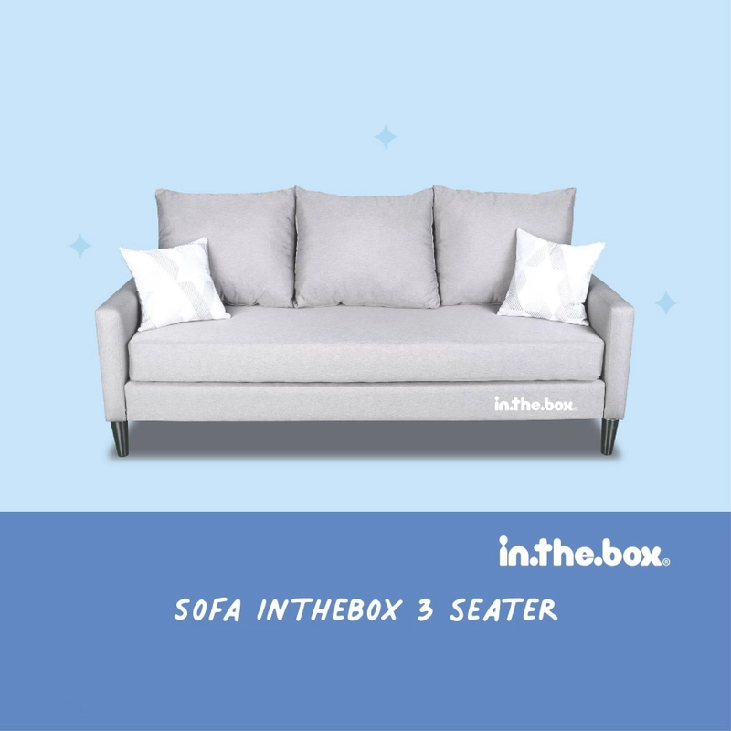 Product image Inthebox - Sofa 3 Seater F388SI-3SP3-03MNTR 202 x 86 x 91 cm Light Grey
