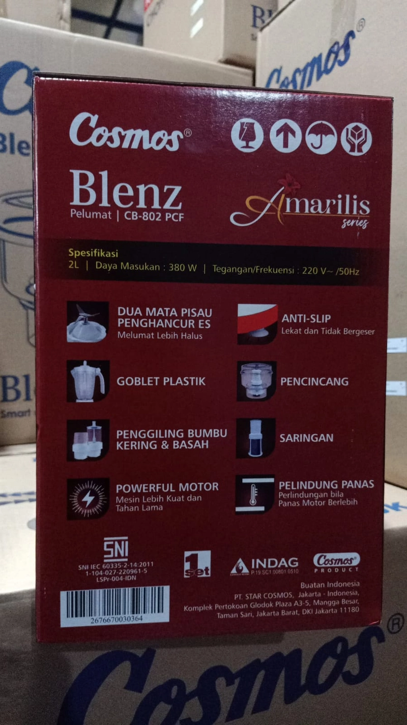 Product image NDA Store - Cosmos CB-802 PCF Blender 2 Ltr Blenz series 2 liter white