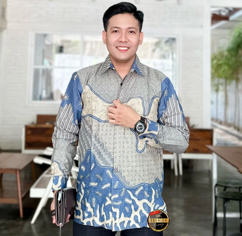 Product image Ks muslim fashion - Baju Batik Couplen Pria Dan Wanita Kemeja dan tunik Motif sauna M Kemeja sauna
