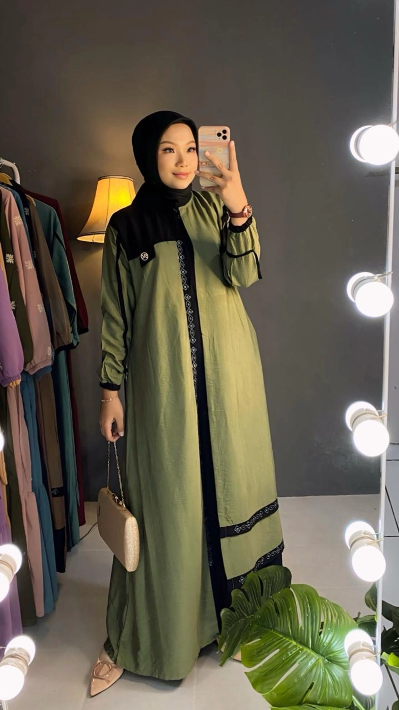 Product image [PROMO RAMADHAN] HANUM ABAYA DRESS GAMIS SWAROVSKY All Size Sage