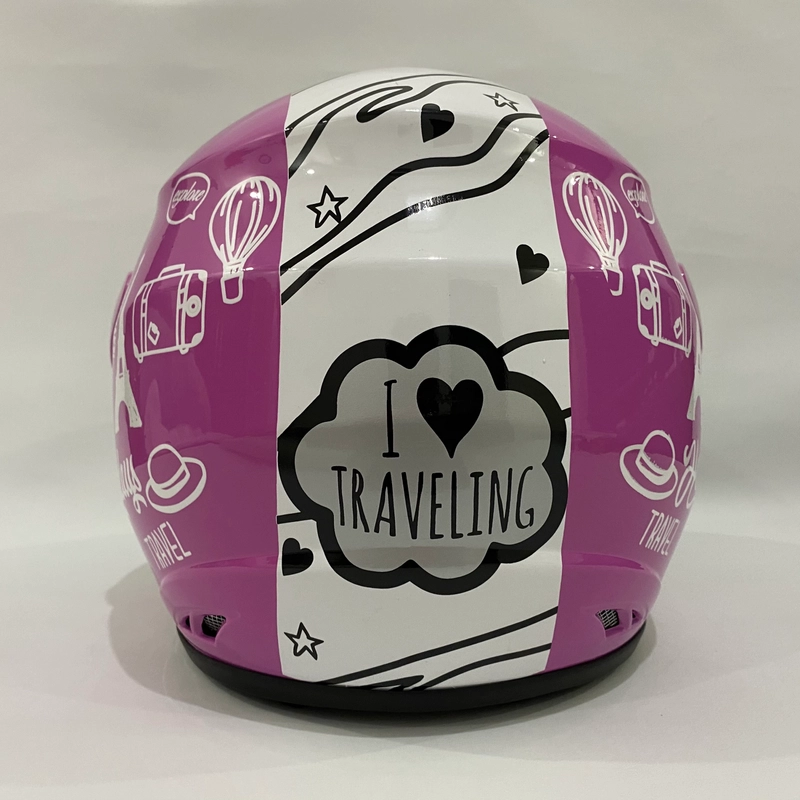 Product image Helm Nuvo Traveling Pink Glossy - Helm SNI - Helm Dewasa L Nuvo Traveling Pink Glossy