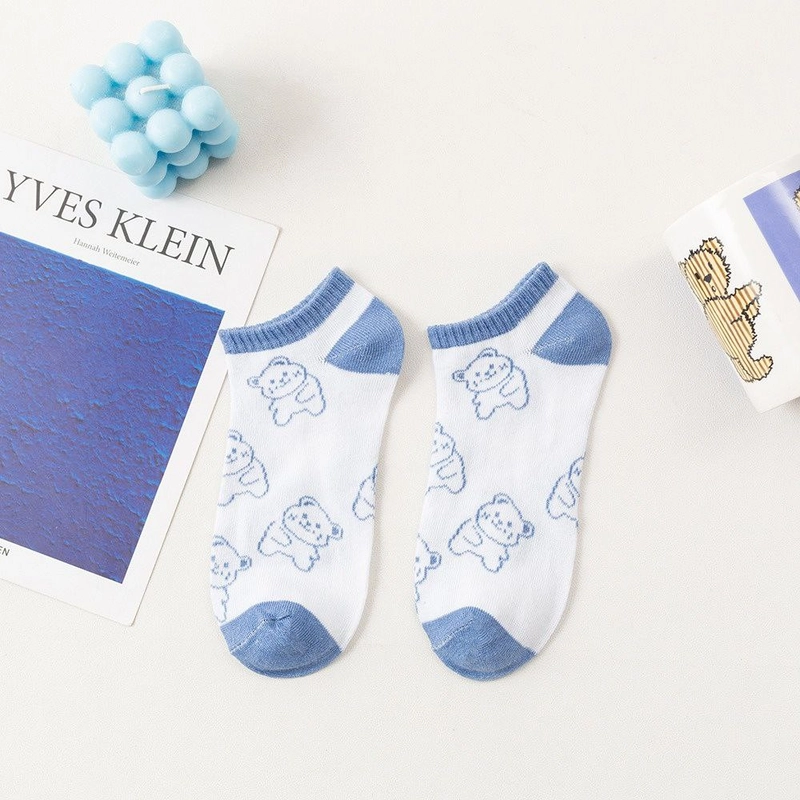 Product image Kaos Kaki Pendek Wanita Semata Kaki isi 6 Pasang/set isi 6 Pasang Biru Series