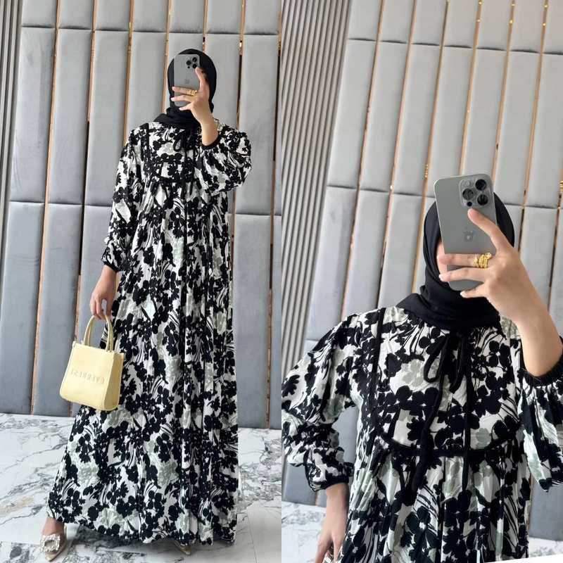 Product image Khisna collection - New dres Chika free hijab Paris polos bawah payung Allsize C1