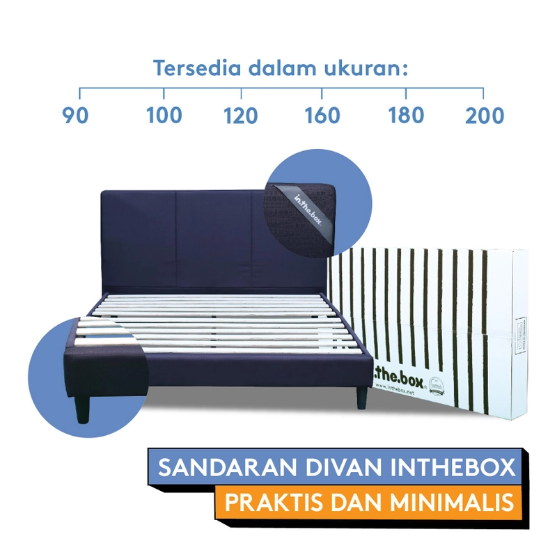 Product image Inthebox - Divan Tempat Tidur Sandaran Besi 90x200 Super Single (PO 7 Hari)