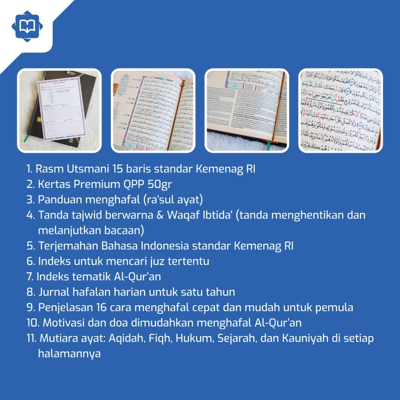 Product image Halim Quran - AL-QURAN HAFALAN AL-YASIR FITUR TERLENGKAP HARDCOVER ELEGAN A5 BIRU