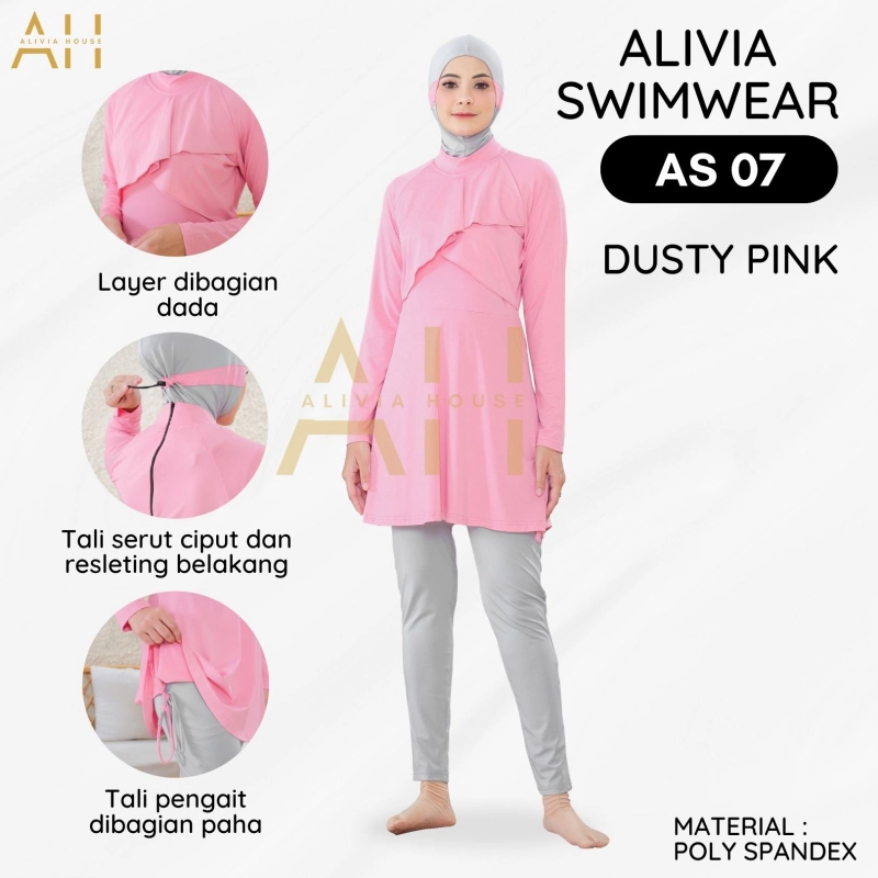 Product image Alivia House - Alivia Swimwear AS07 - Baju Renang Muslimah S Dusty pink