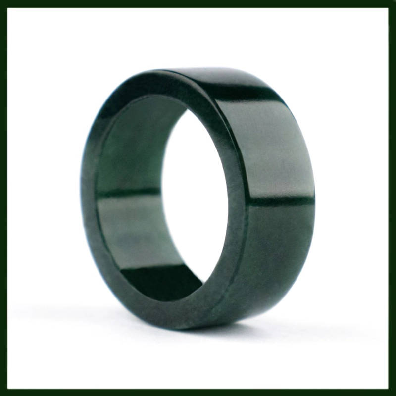 Product image CENTRAL GROSIR GEMSTONE - Cincin Jadeite Jade Natural Ring Batu Giok Asli Hitam Pria Wanita 5 Hijau Tua