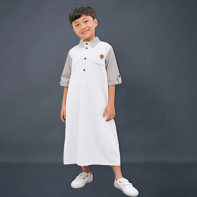 Product image Kawan Muslim - Jubah Gamis Muslim Anak Laki Putih Premium Size 1 Sampai 14 Tahun Lengan Pendek Bahan PUTIH 1&2 TAHUN