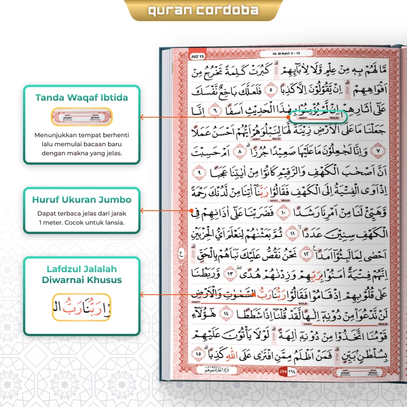 Product image Cordoba Al-Quran Mushaf Kabir Ukuran Besar Jarak 1 Meter Masih Terbaca (B4) B4 Random