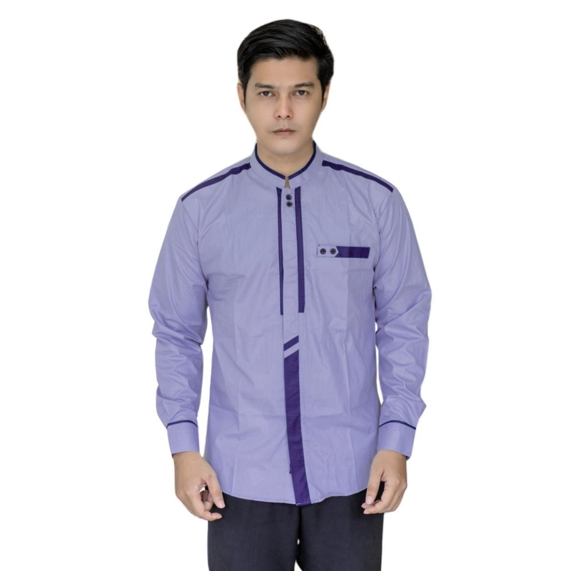 Product image Juragan Kurta - Baju koko pria dewasa bagus lengan panjang new motif uwais M Uwais abu