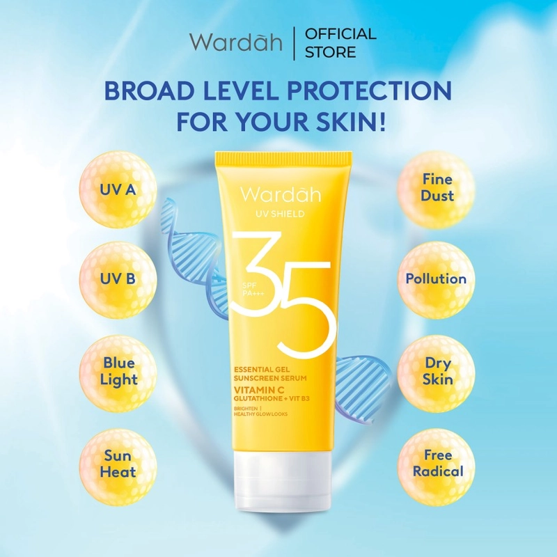 Product image SUPLAI SHOP - Wardah UV Shield Essential Gel Sunscreen Serum SPF 35 PA+++ Isi 40 ml