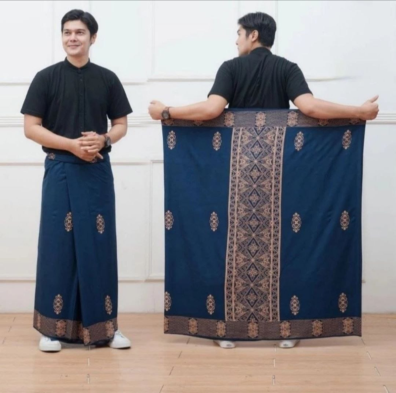 Product image Javatama - Sarung batik polimikro Halus lembut (Free Tasbih) Dewasa Navy