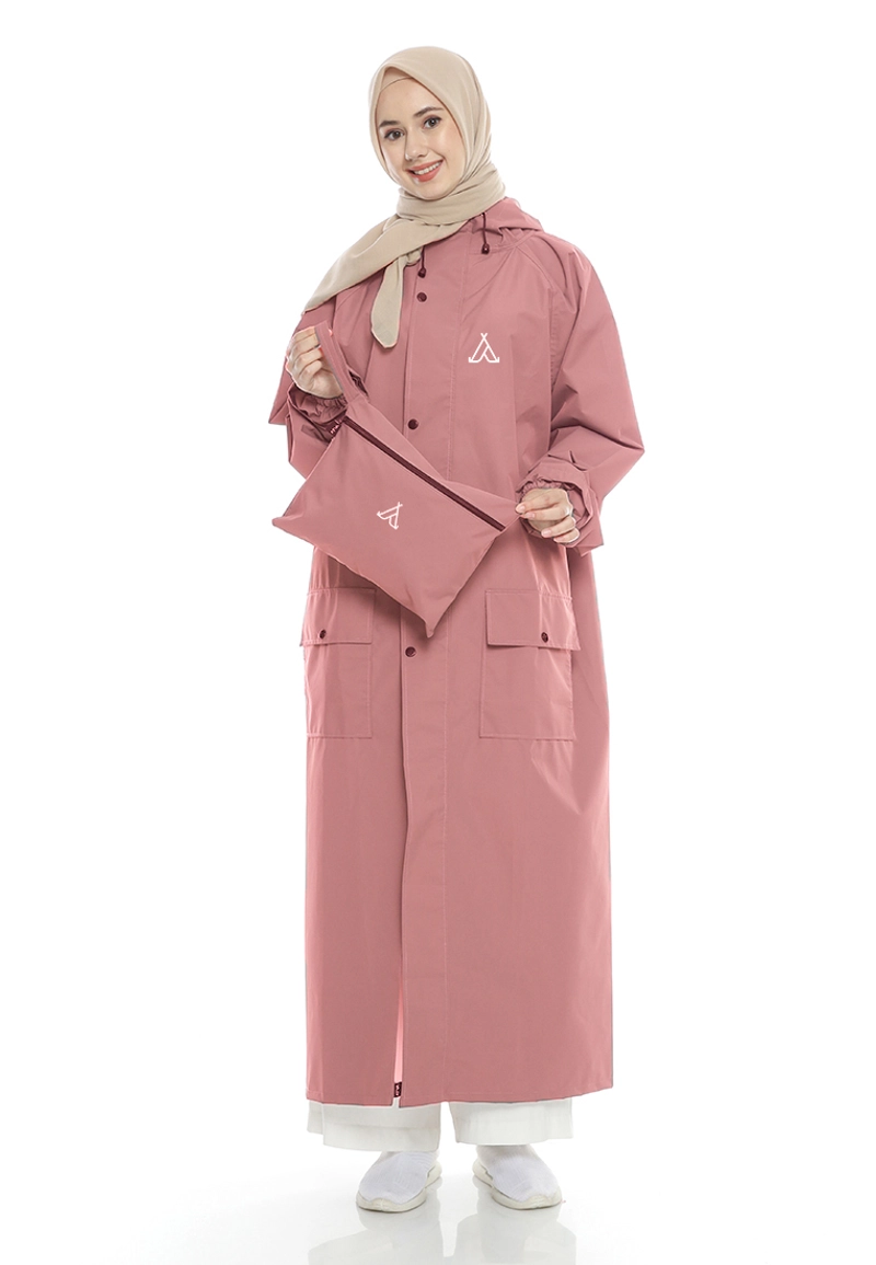 Product image Atva Bags - Atva Bags - Jas Hujan Hijab Varsha Series Dusty Pink All Size Dusty Pink