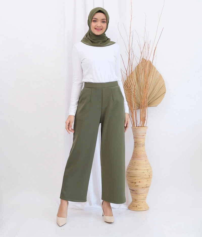 Product image Syahrinda - Celana Kulot Alisya Pants Premium Army Standard Jumbo Standard Army