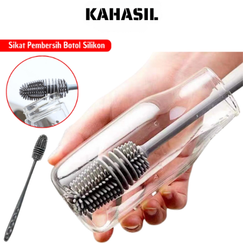 Product image KAHASIL - Sikat Pembersih Botol Dot Susu Bayi Gelas Gagang Panjang Silikon Multifungsi KMJ200 RANDOM