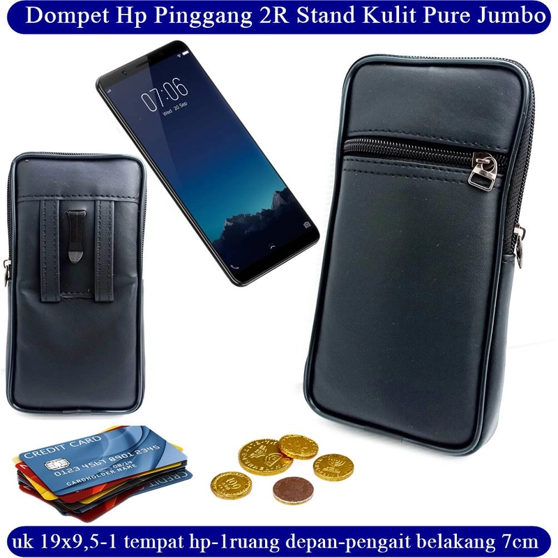Product image Dompet Kulit Hp Pria Pinggang Pure 2R Stand Jumbo Jumbo black