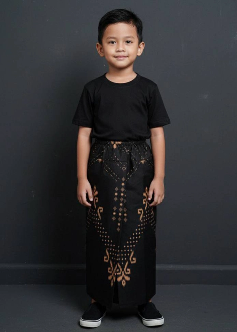 Product image Kois Batik - Sarung instan anak anti rebet pakai karet pinggang motif balimun XXL Hitam