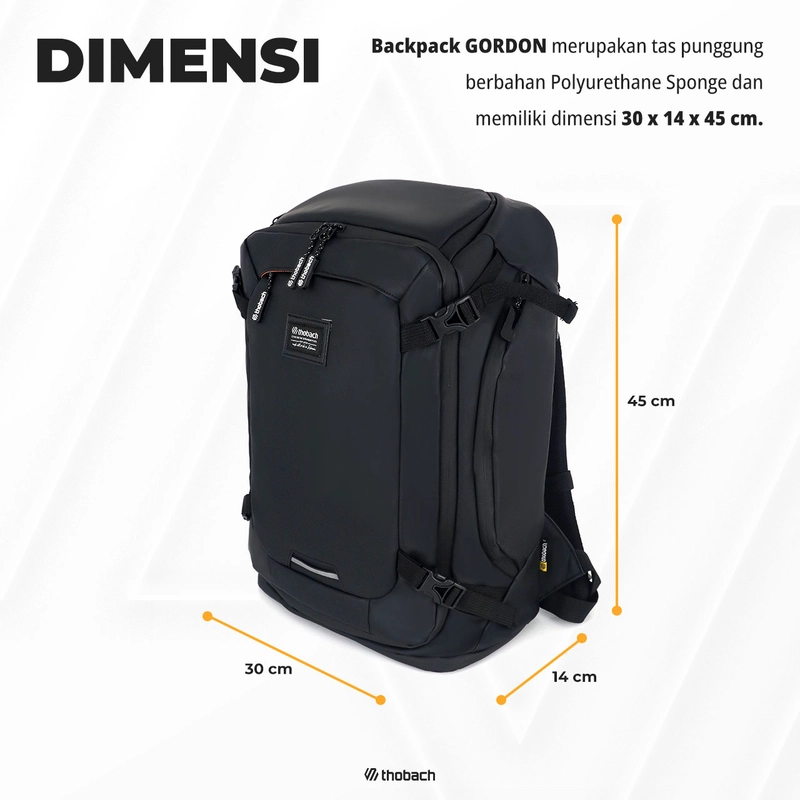 Product image Thobach official - THOBACH Waterproof Backpack GORDON all size black