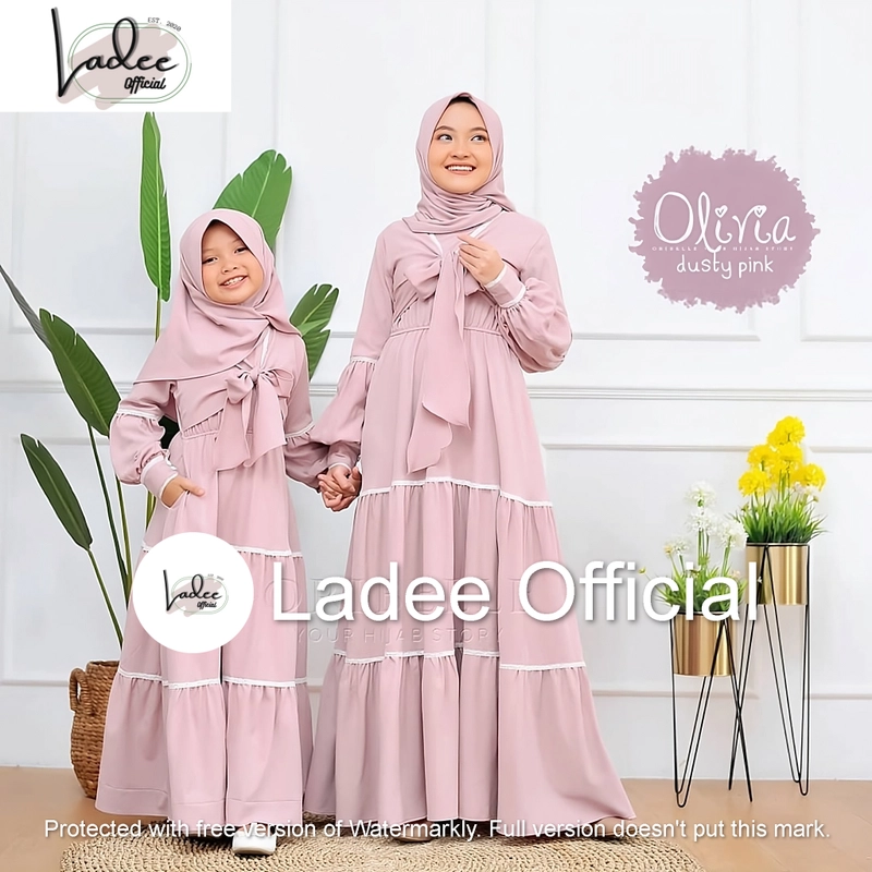 Product image Ladee Official - GAMIS ANAK MODEL OLIVIA XL DUSTY PINK