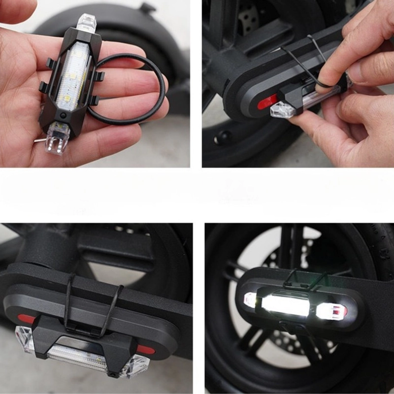 Product image KAMJE Lampu LED Belakang Sepeda USB Rechargeable Waterproof Anti Air Safety Riding Malam Hari all variant Putih