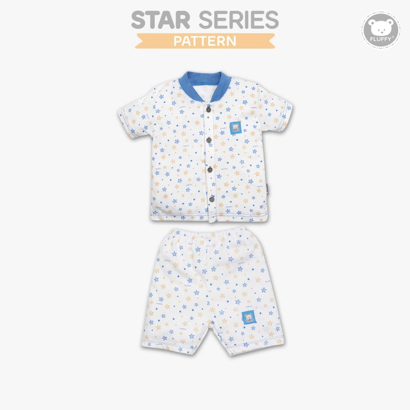 Product image FLUFFY - FLUFFY Stelan Baju Pendek Pendek STAR (Isi 3Psng) SBD3X NEW SRB 123 12 - 15 KG = SIZE 1 SBD3X-SRB-1