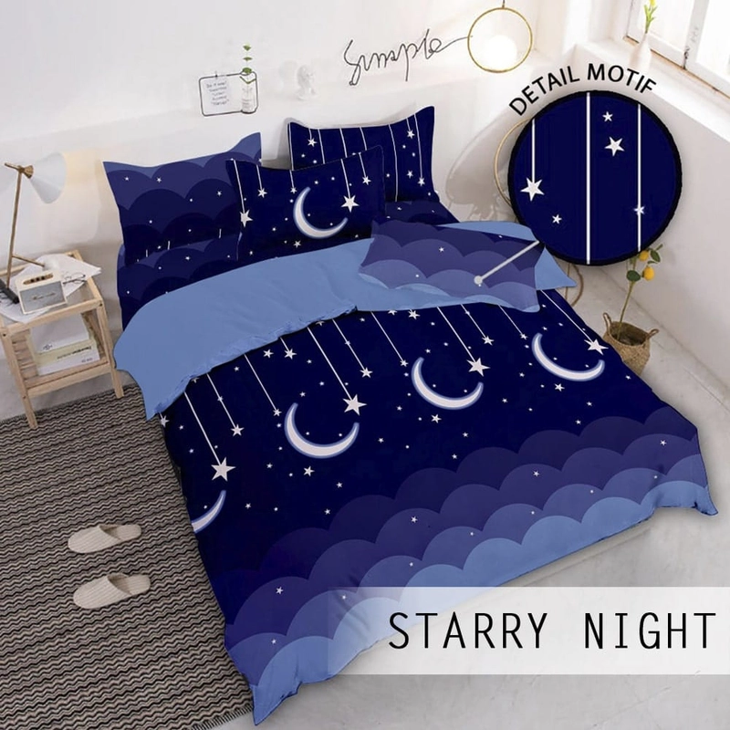 Product image Galeripuko - Starynight - Sprei Katun Ukuran 180 Kasur King 180 Starynight [PO 3 hari Kerja]