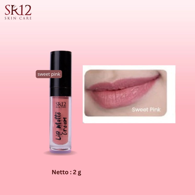 Product image SR12 Jawa Barat - SR12 Lip Cream Matte Warna Pigmented Tahan Luntur 2gr sweet pink