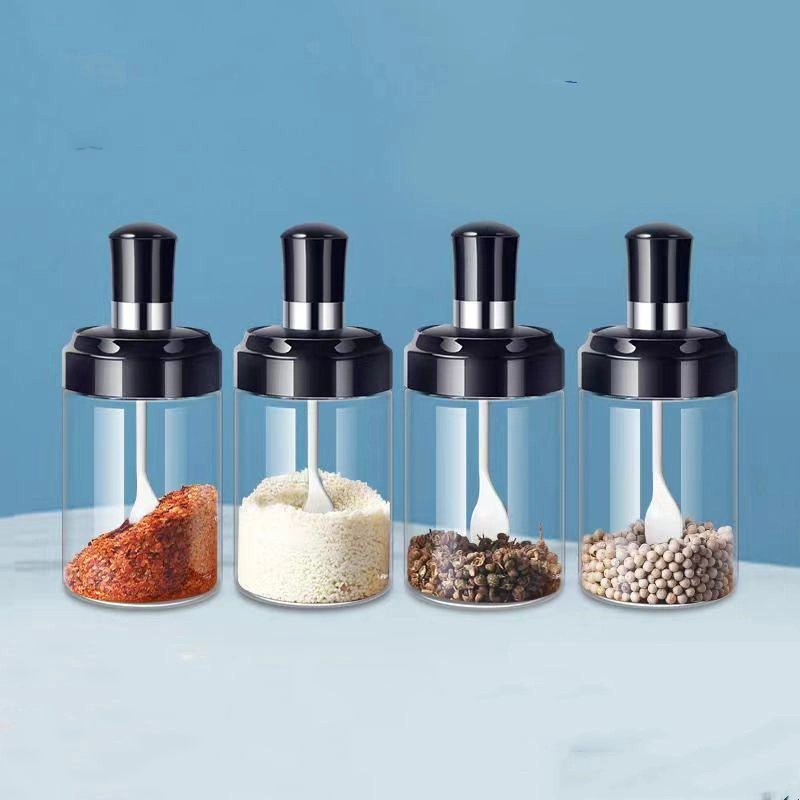 Product image KAMJE Toples Botol Wadah Tempat Bumbu Dapur Kaca Aesthetic Free Sendok KMJ018 KMJ018 RANDOM