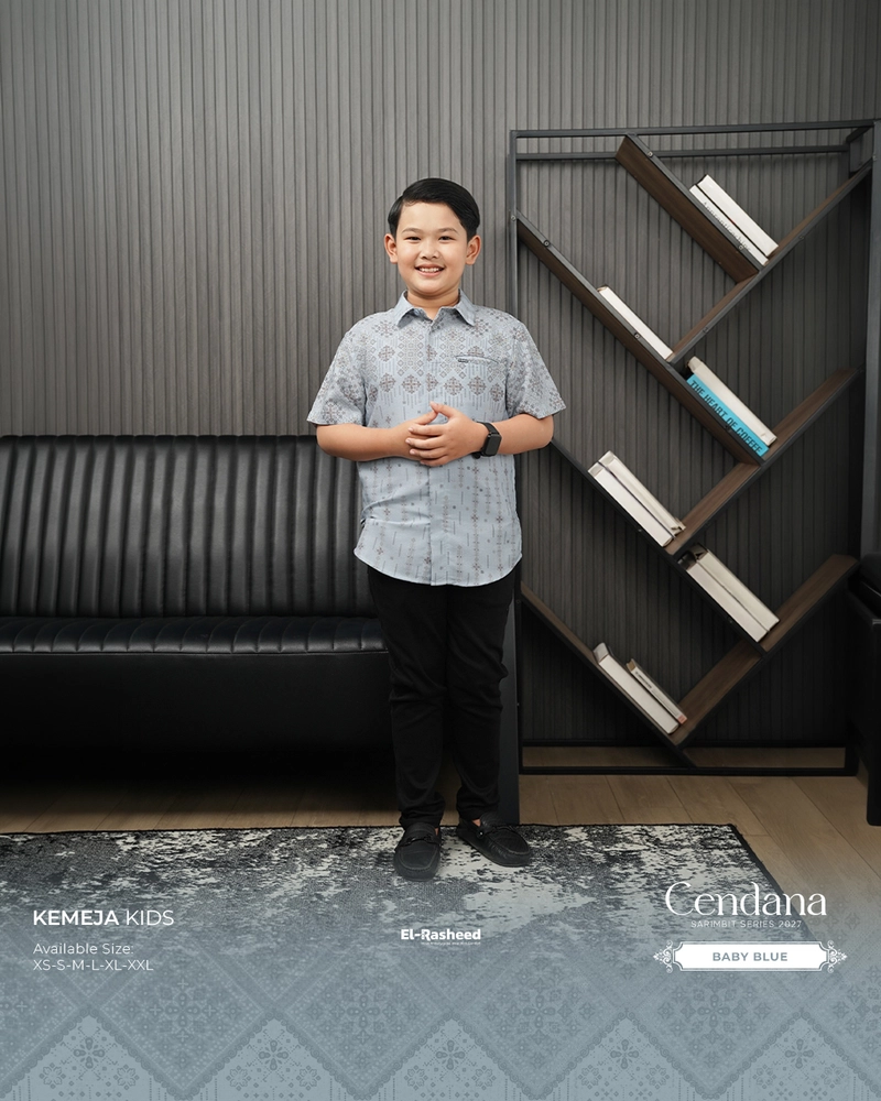 Product image Yasmeera Official - SARIMBIT 2027 CENDANA SERIES WARNA BABY BLUE XS KEMEJA ANAK