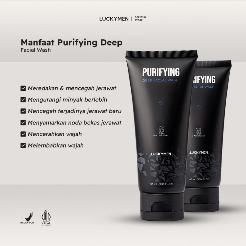 Product image Luckymen - Purifying Deep Facial Wash 100ml Hitam