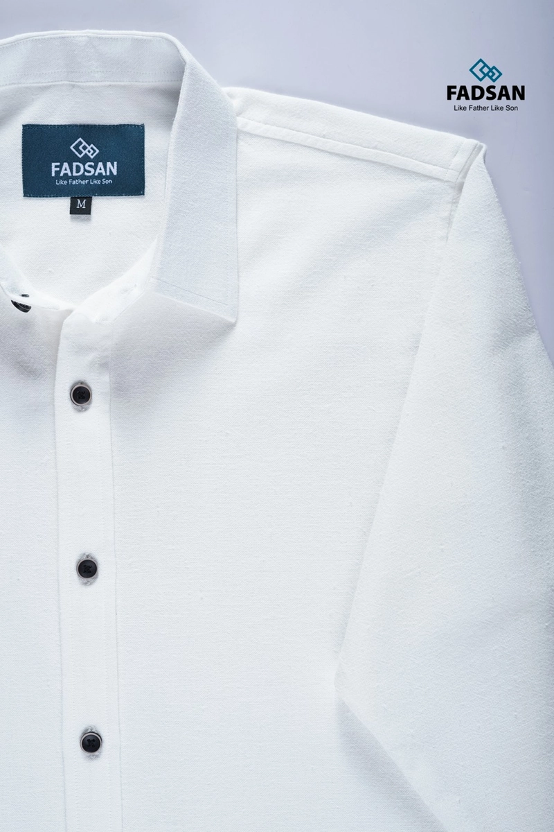 Product image FADSAN - Baju Koko Muslim Lengan Panjang Ayah dan Anak Warna White Bone - Grit Series SIZE ANAK XS GRIT WHITE BONE