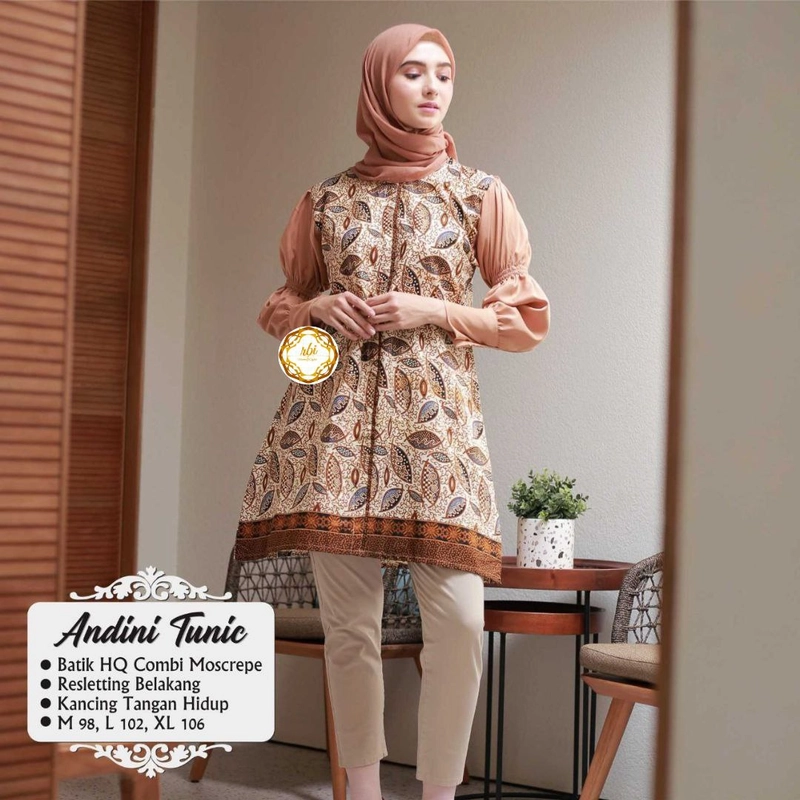 Product image Andini Tunik Original Batik Kombinasi Moscrepe XL C